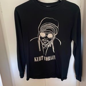 Kurt Cobain Art Long sleeve Crew Neck Shirt